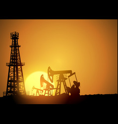 Oil Field Over Sunset Gas