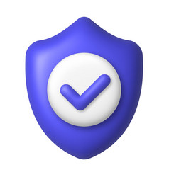 Purple Checkmark And Shield 3d Icon Security