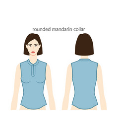 Rounded Mandarin Collar Neckline Clothes Character