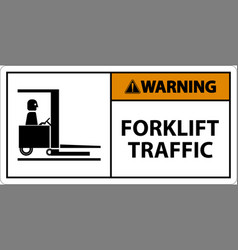 Warning Forklift Traffic Floor Sign On White