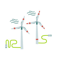 Wind Turbine Icon Flat Design Style Windmill