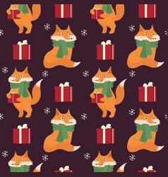 Christmas Background With Fox