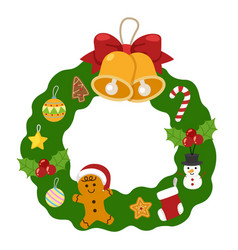 Christmas Wreath On White Background