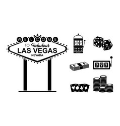 Las Vegas Billboard And Casino Icon Set