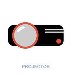 Projector Flat Icon Colored Element Sign From