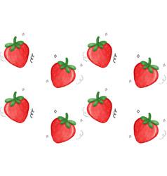 Strawberry Watercolor Seamless Pattern - Cute Red