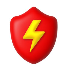 Golden Lightning On A Red Shield Protection