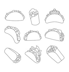 Tasty Taco And Burrito Coloring Page