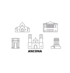 Italy Ancona Line Travel Skyline Set