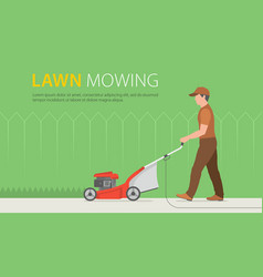 Man Mowing Lawn