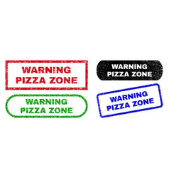 Warning Pizza Zone Rectangle Stamp Seals