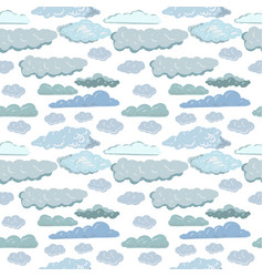 Clouds Sky Flying Hand Drawn Big Set Isolated