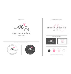 Initial Vc Letter V C Handwriting Beauty Logo