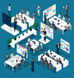 Isolated Business Coaching Isometric People 3d