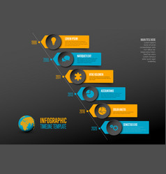 Simple Diagonal Timeline Template With Icons