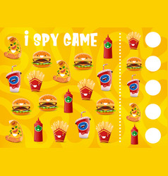 I Spy Game Cartoon Takeaway Fast Food Characters