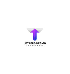 Letter T With Arrow Logo Design