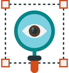 Magnifying Glass And Eyeball In Minimal Style