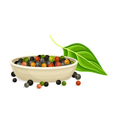 Peppercorn Spice Mix In Ceramic Bowl Organic