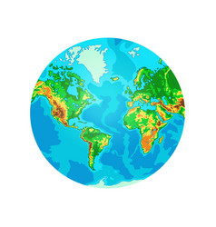 Physical World Map In Globe Shape