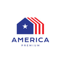 Usa Flag Color Home House Modern Minimalist Logo