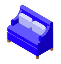 Blue Color Sofa Icon Isometric Room