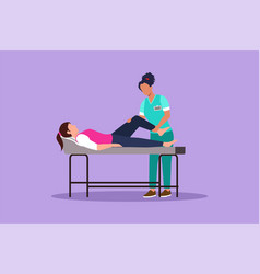 Cartoon Flat Style Draw Woman Lying On Massage