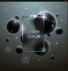 Chrome Frame And Flack Spheres Background