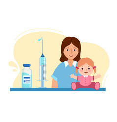 Concept Vaccination Children Mom And Child