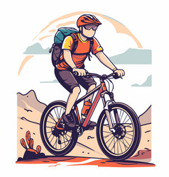 Cyclist Riding Mountain Bike In The Desert