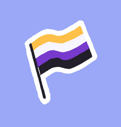 Non Binary Or Genderqueer Pride Flag Sticker