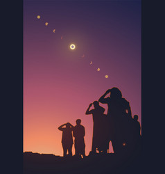 People Are Watching A Solar Eclipse In Sky