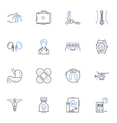 Prostate Exam Line Icons Collection Screening