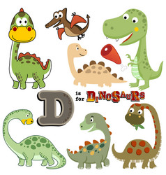 Set Of Dinosaurs Cartoon In Different Poses