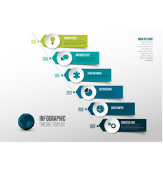 Simple Diagonal Timeline Template With Icons