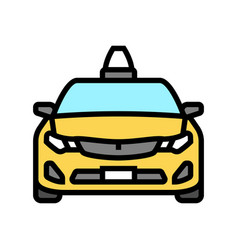 Taxi Transport Vehicle Color Icon