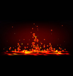 Hot Liquid Lava Splash With Flying Red Drops