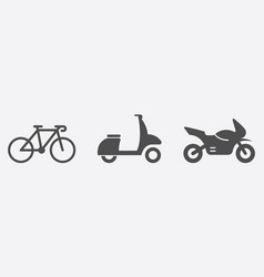 Motorbike Bike Moped Scooter Silhouette Icon