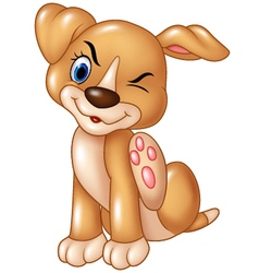 Cartoon Baby Dog Scratching An Itch Isolated