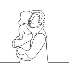 Father And Kid Continuous One Line Drawing