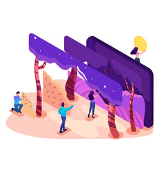 Isometric Bright Concept Of A Modern Program For