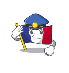 Police Flag France Fluttered On Character Pole