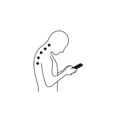 Man Using Phone Neck Pain Icon