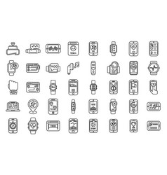 Runner App Icons Set Outline Body Activity