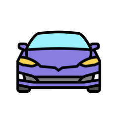 Electric Car Transport Vehicle Color Icon