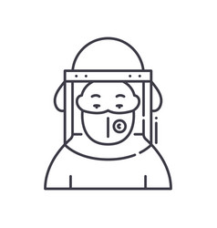 Protective Visor Icon Linear Isolated