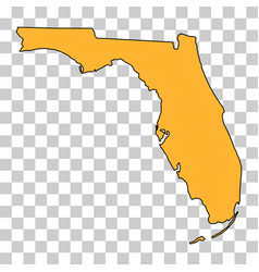 Florida Map Shape United States Of America Flat