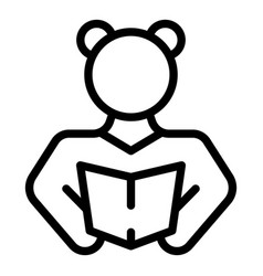 Girl Reading Book Icon Outline Preschool