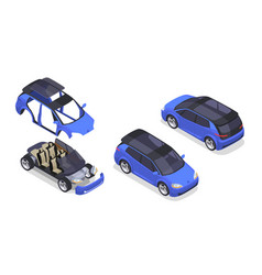 Car Designer Isometric Set With Prototype