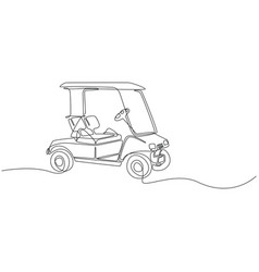 Continuous Line Drawing Golf Cart